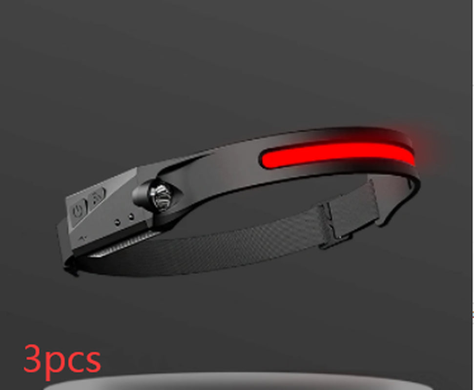 COB LED Induction Riding Headlamp Flashlight USB Rechargeable Waterproof Camping Headlight with All Perspectives Hunting Light