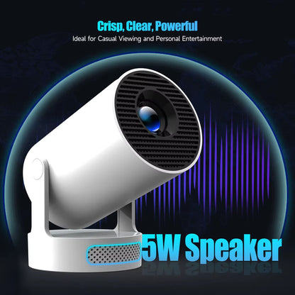 HY300 Pro+ 4K Android 11 Portable Projector 8000 Lumens Wifi 6 BT5.4 Outdoor Theater 5W Hifi Speaker 720P HD Supported