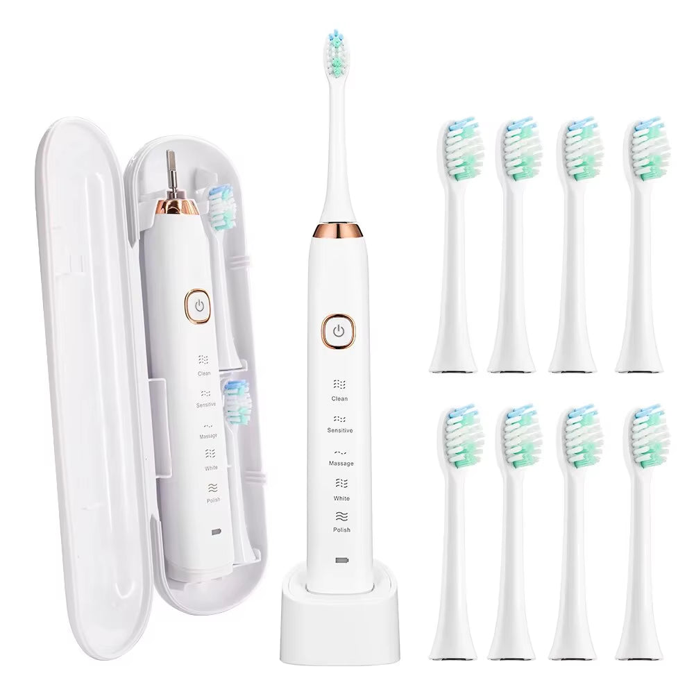 Sonic Electric Toothbrush Smart Ultrasonic Dental Teeth Whitening Rechargeable Adult Tooth Brush  S100 With8 Brush Head
