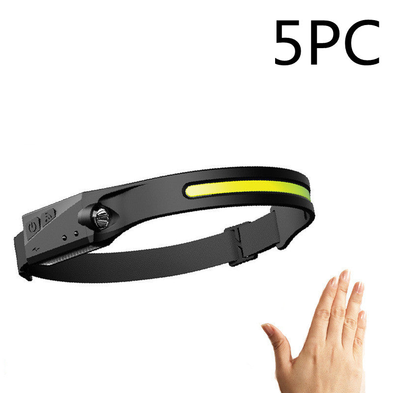 COB LED Induction Riding Headlamp Flashlight USB Rechargeable Waterproof Camping Headlight with All Perspectives Hunting Light