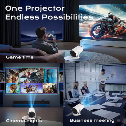Hy300Pro+ Projector Outdoor Mini Projector 4K Decoding Portable Projector with 5G Wifi 6 & BT 5.0 720P Full HD 160 ANSI Lumens Portable Home Theater