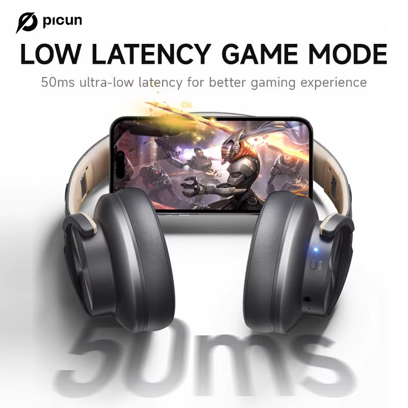 B8 Bluetooth Headphones 120H Playtime Headset Wireless Bluetooth 3EQ Mode Low Latency Hands-Free Calls over Ear Headphones