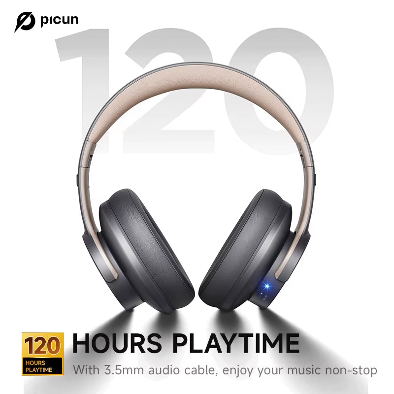 B8 Bluetooth Headphones 120H Playtime Headset Wireless Bluetooth 3EQ Mode Low Latency Hands-Free Calls over Ear Headphones